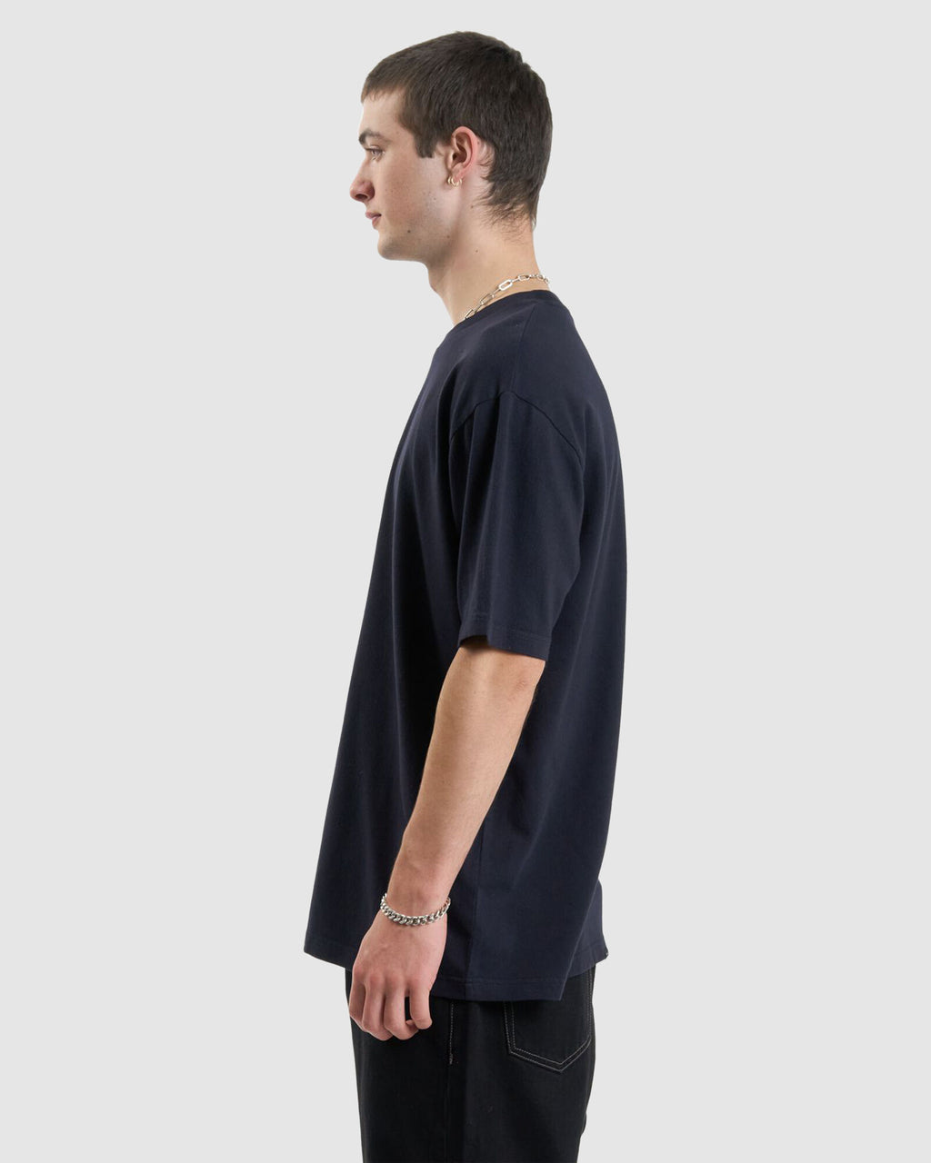 Thrills Thou Shall Not Oversize Fit Tee Midnight Blue