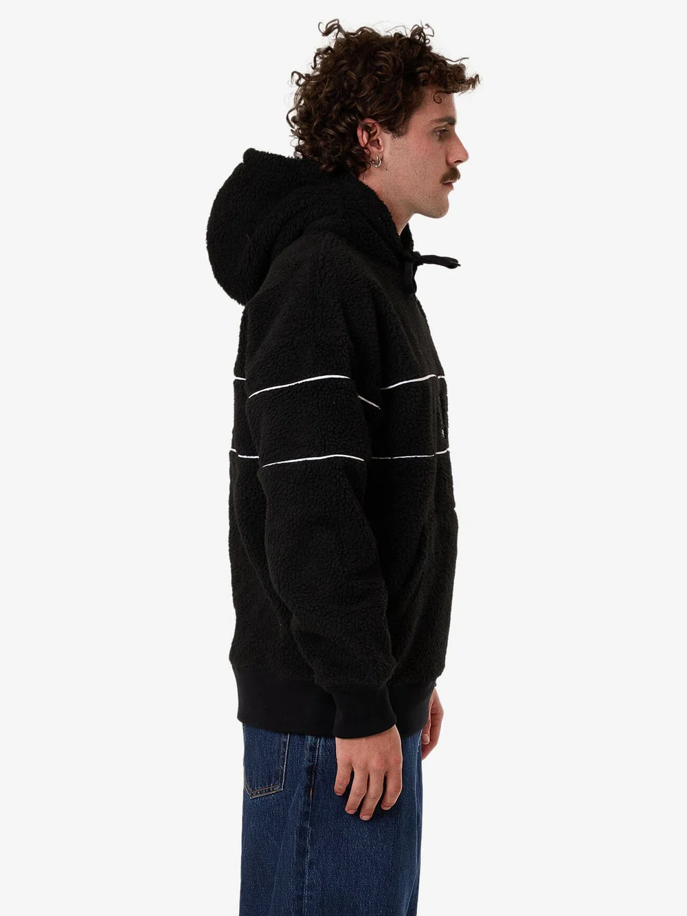Thrills Hazed Slouch Hood Polar Fleece Black