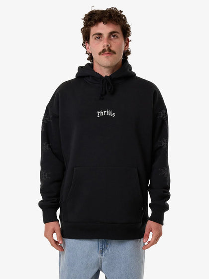 Thrills Filter Slouch Pull On Hood Faded Black