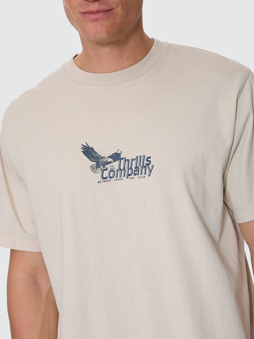 Thrills Between Chaos & Calm Merch Fit Tee - Oatmeal