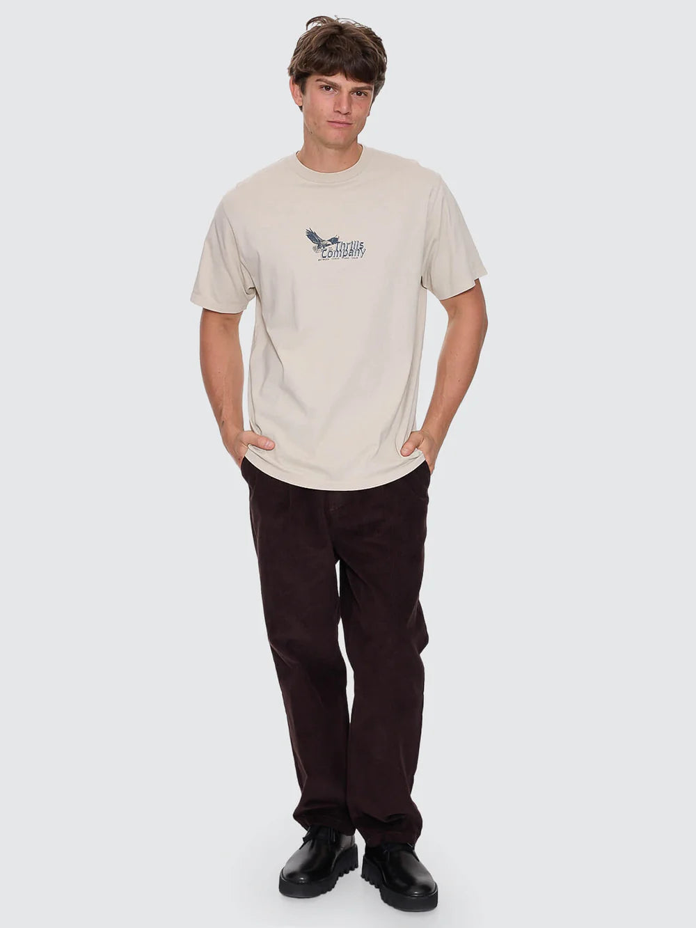 Thrills Between Chaos & Calm Merch Fit Tee - Oatmeal