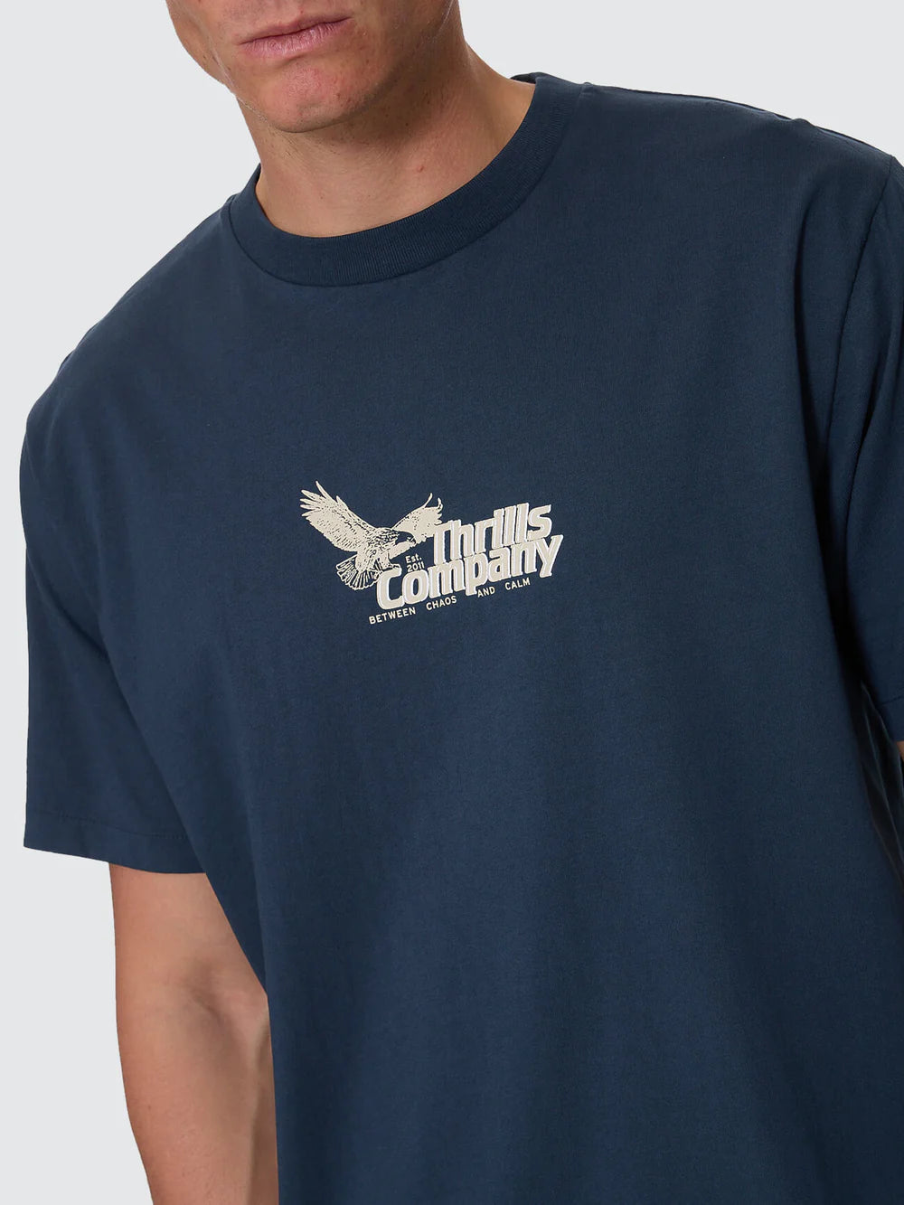 Thrills Between Chaos & Calm Merch Fit Tee - Federal Blue