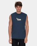Thrills Between Chaos & Calm Merch Fit Muscle Tee Federal Blue