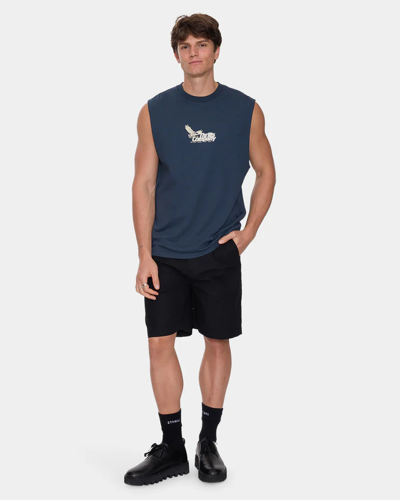 Thrills Between Chaos & Calm Merch Fit Muscle Tee Federal Blue