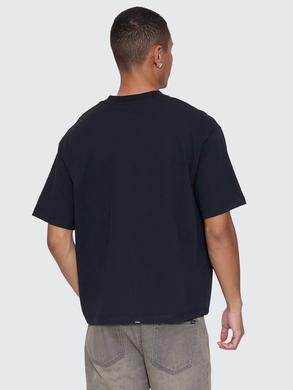 Thrills Stagger Box Fit Oversize Cropped Tee Washed Black