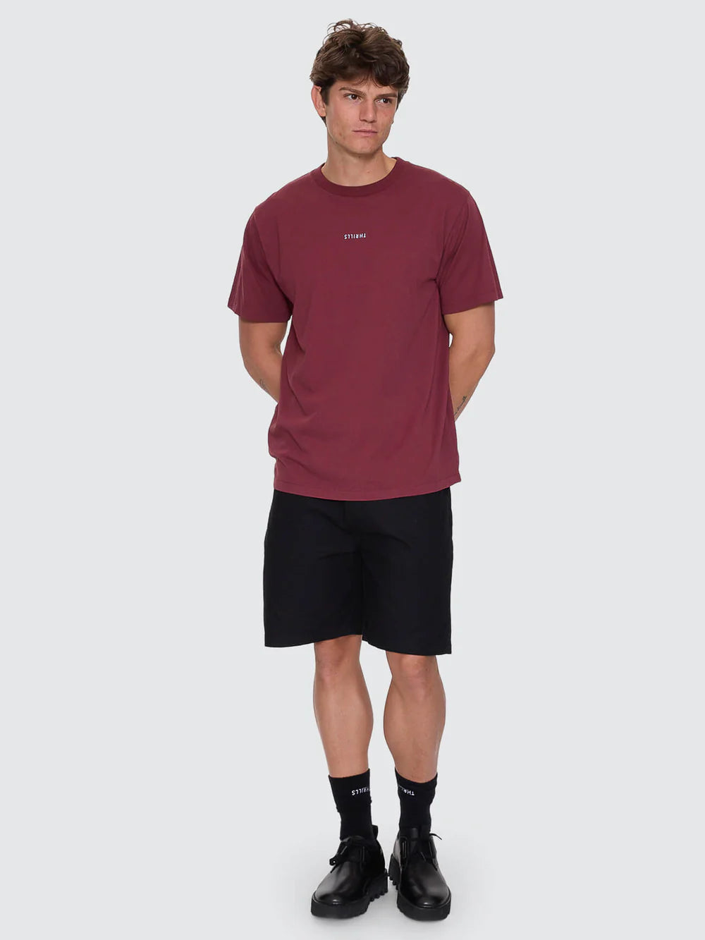Thrills Minimal Thrills Merch Fit Tee New Maroon