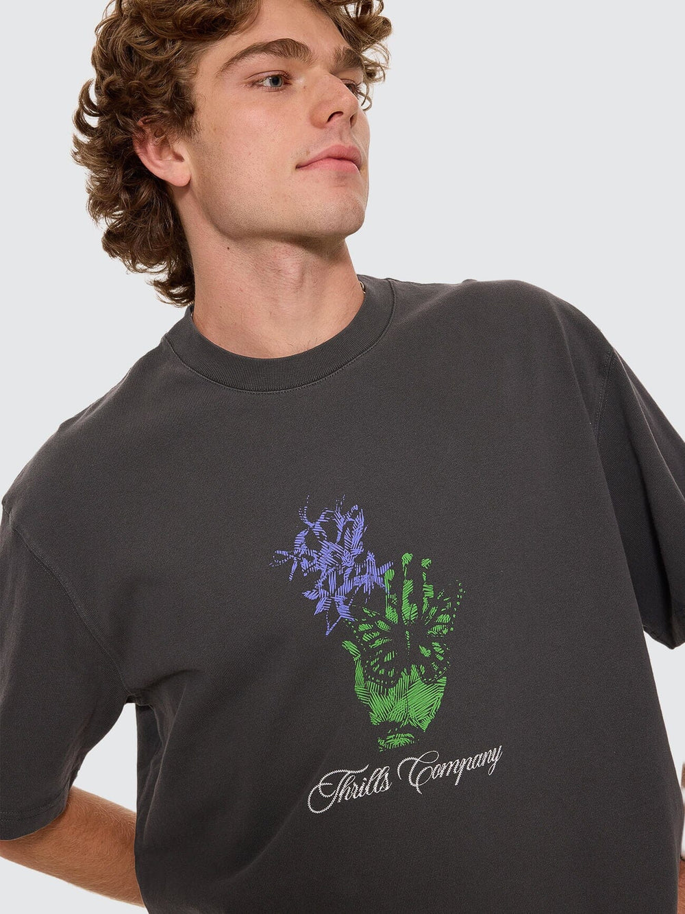 Thrills Reentry Box Fit Oversize Cropped Tee Dark Merch Black