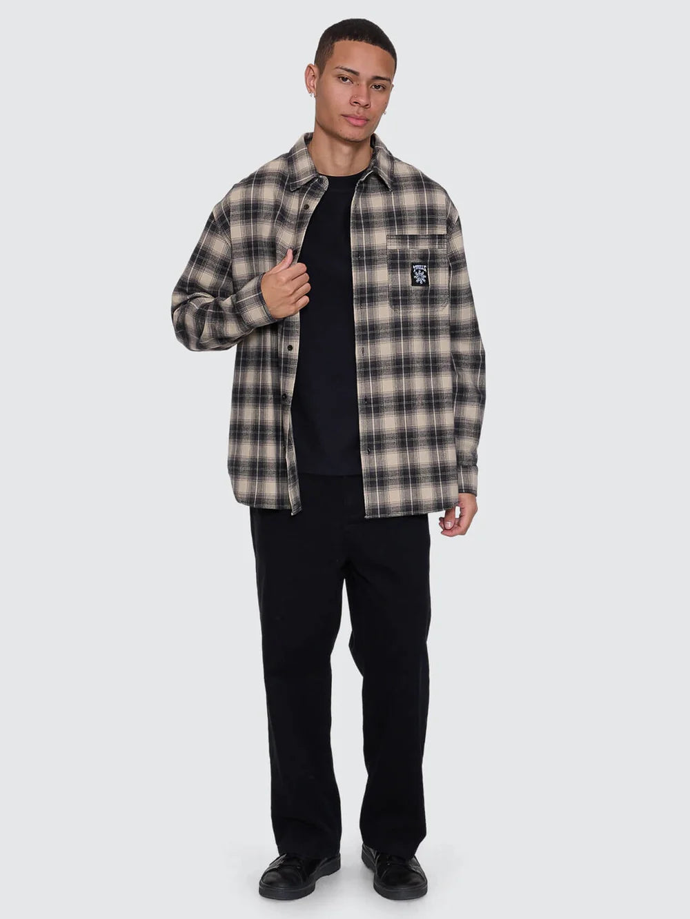 Thrills Stagger Barrio Long Sleeve Flannel Shirt - Black