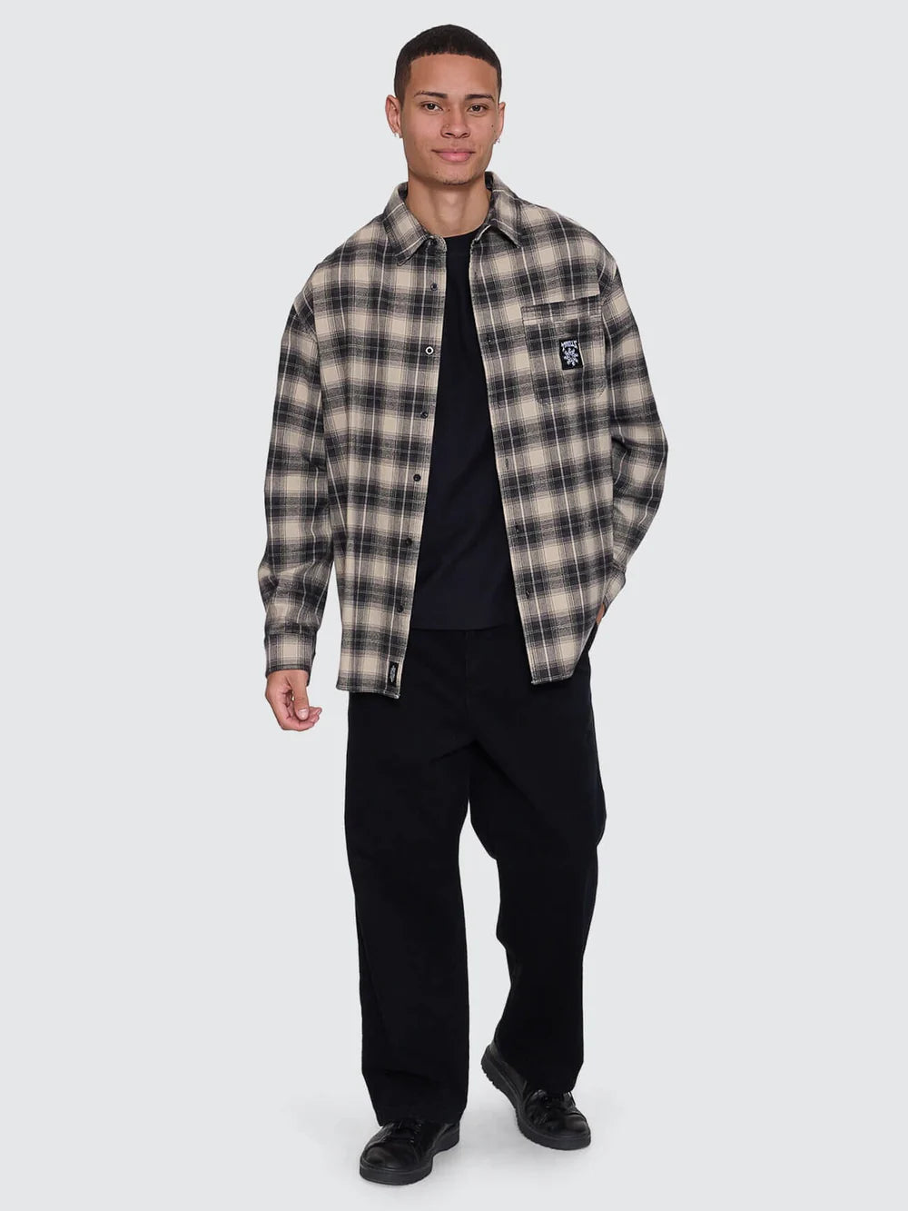 Thrills Stagger Barrio Long Sleeve Flannel Shirt - Black