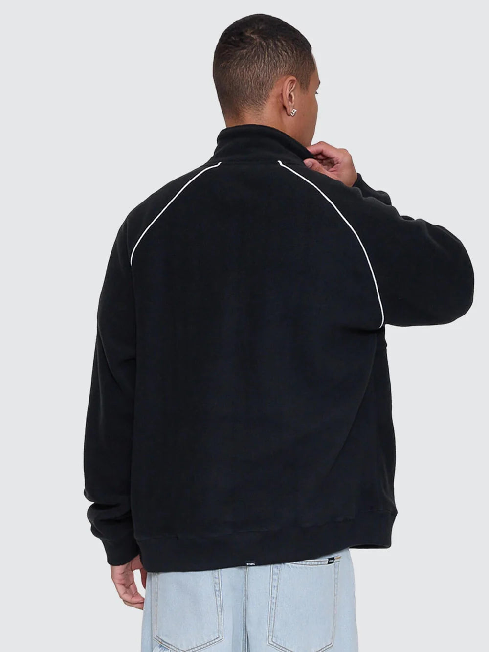 Thrill Of Victory Raglan Quarter Zip Polar Fleece - Faded Black