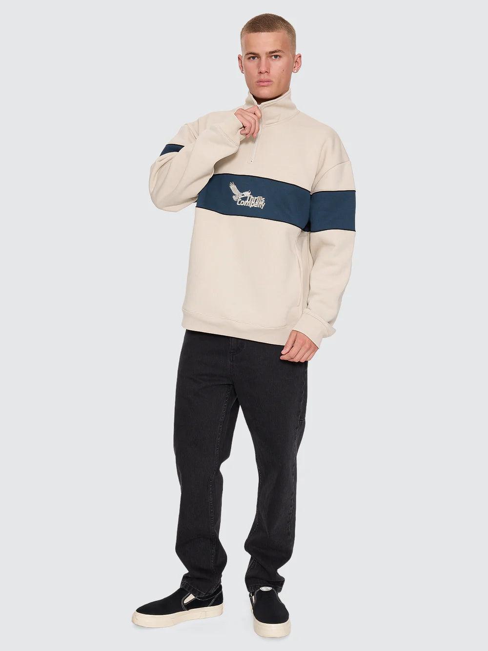 Thrills Between Chaos & Calm Quarter Zip Fleece - Oatmeal
