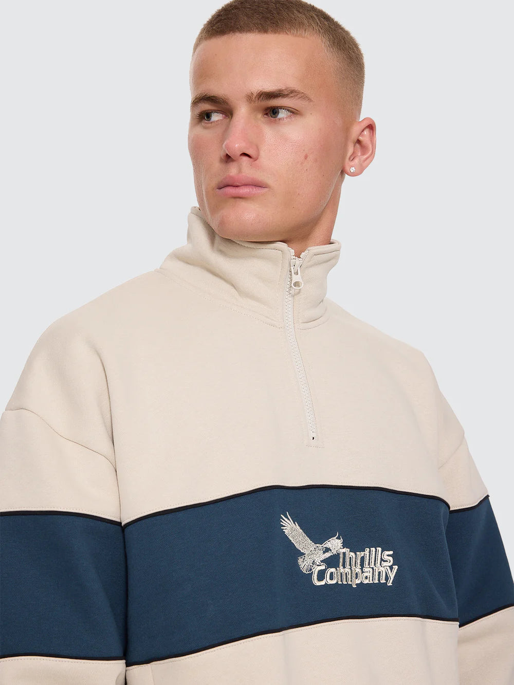 Thrills Between Chaos & Calm Quarter Zip Fleece - Oatmeal