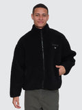 Thrills Web Of Deceit Cropped Sherpa Jacket - Black