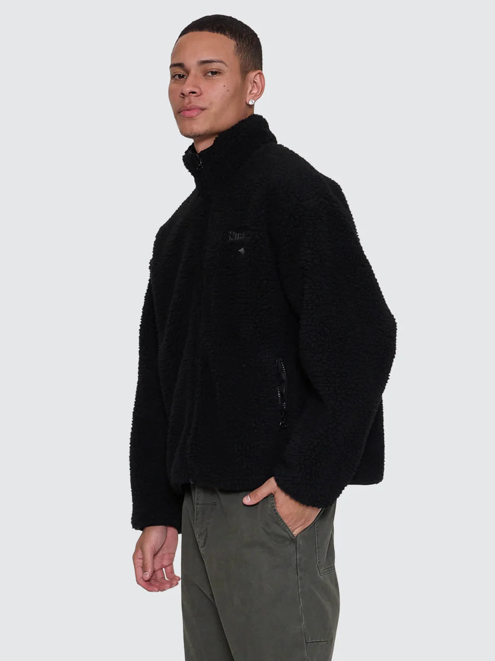 Thrills Web Of Deceit Cropped Sherpa Jacket - Black