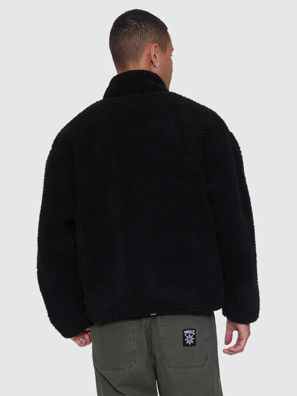 Thrills Web Of Deceit Cropped Sherpa Jacket - Black