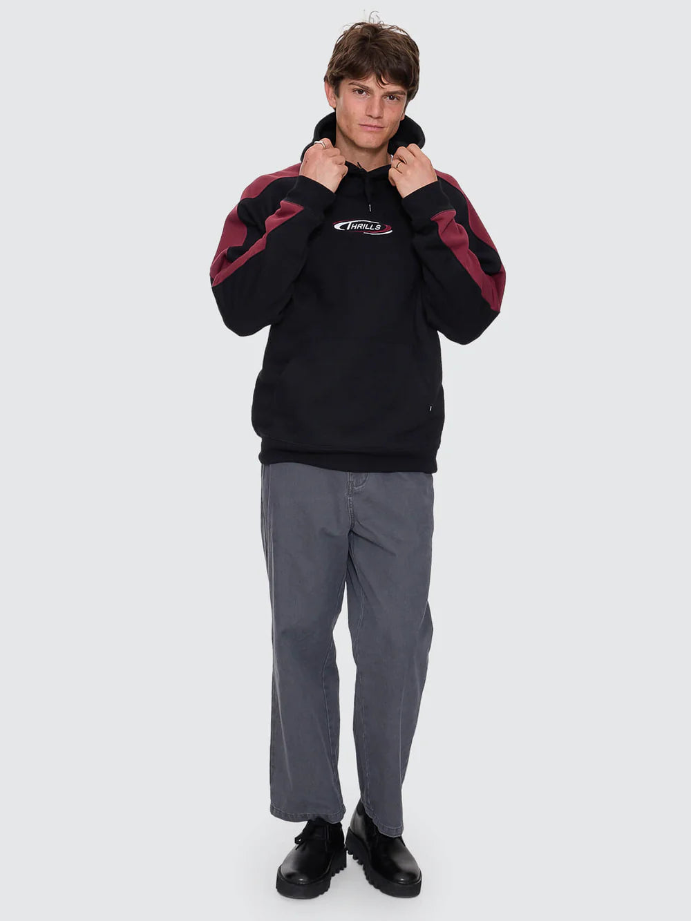 Thrills Spectral Raglan Panel Cropped Hood - Black