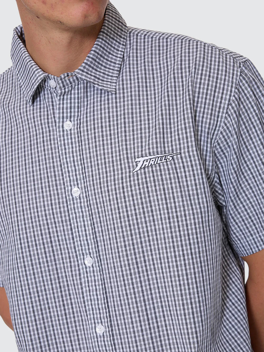 Thrills Heavy Voltage Cropped Short Sleeve Shirt White