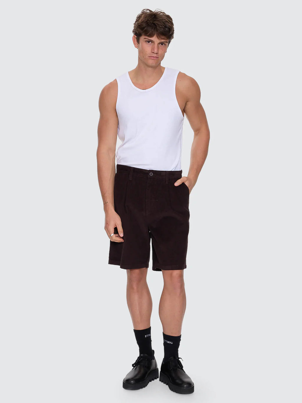 Thrills Slacker Cord Chino Short Postal Brown