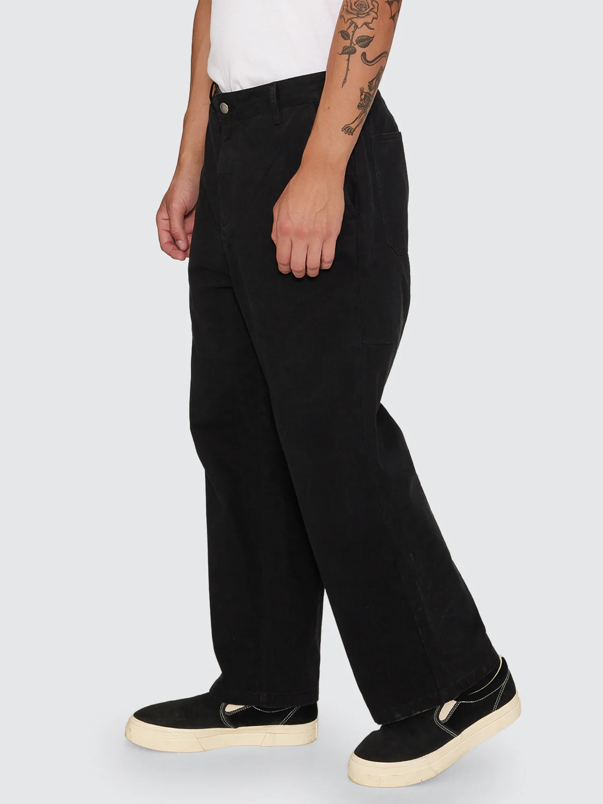 Thrills Stagger Big Slacker Cropped Pant Black