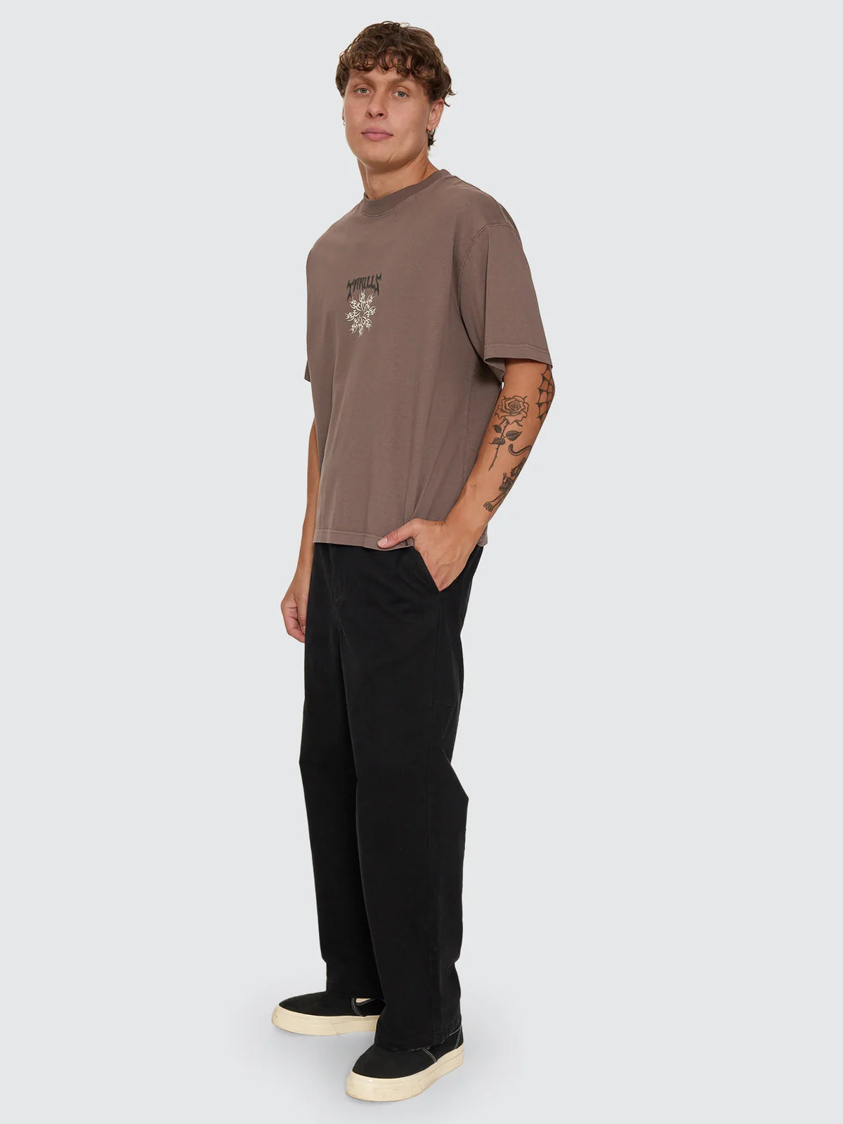 Thrills Stagger Big Slacker Cropped Pant Black
