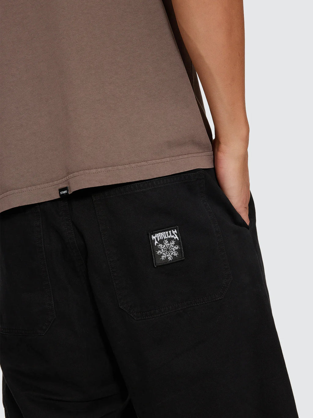 Thrills Stagger Big Slacker Cropped Pant Black