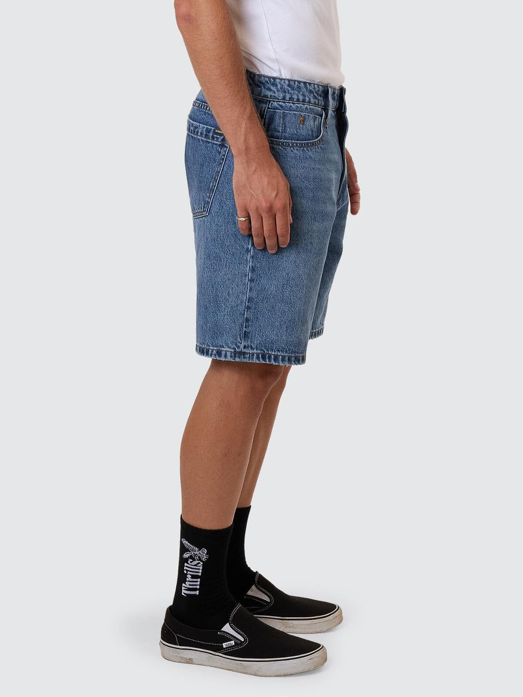 Thrills Slacker Denim Short - Stoned Blues