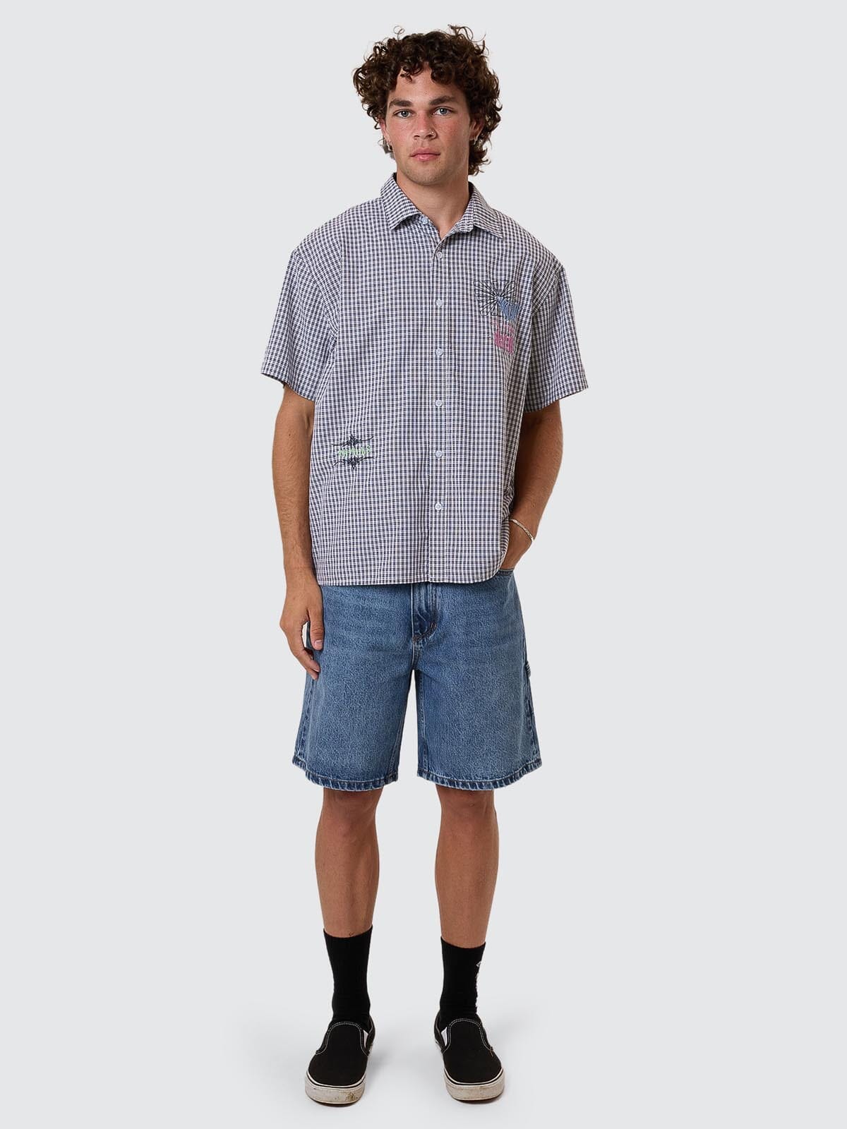 Thrills Slacker Denim Short - Stoned Blues