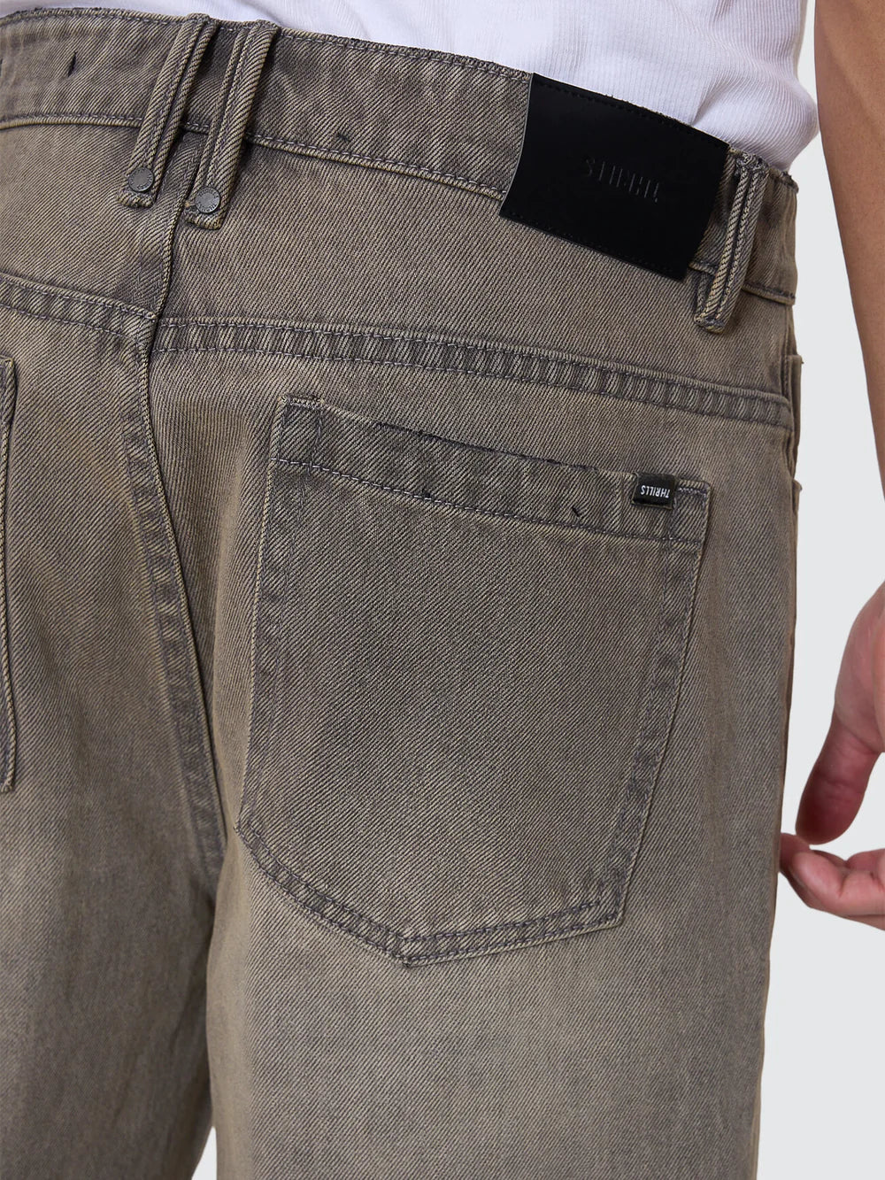 Thrills Slacker Relaxed Denim Short New Grey