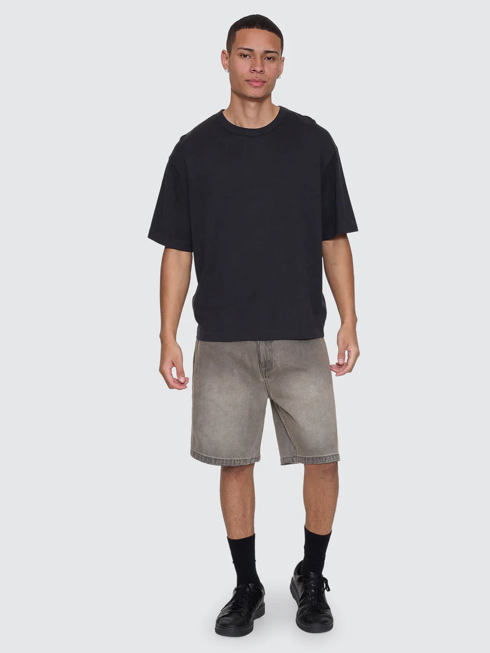 Thrills Slacker Relaxed Denim Short New Grey