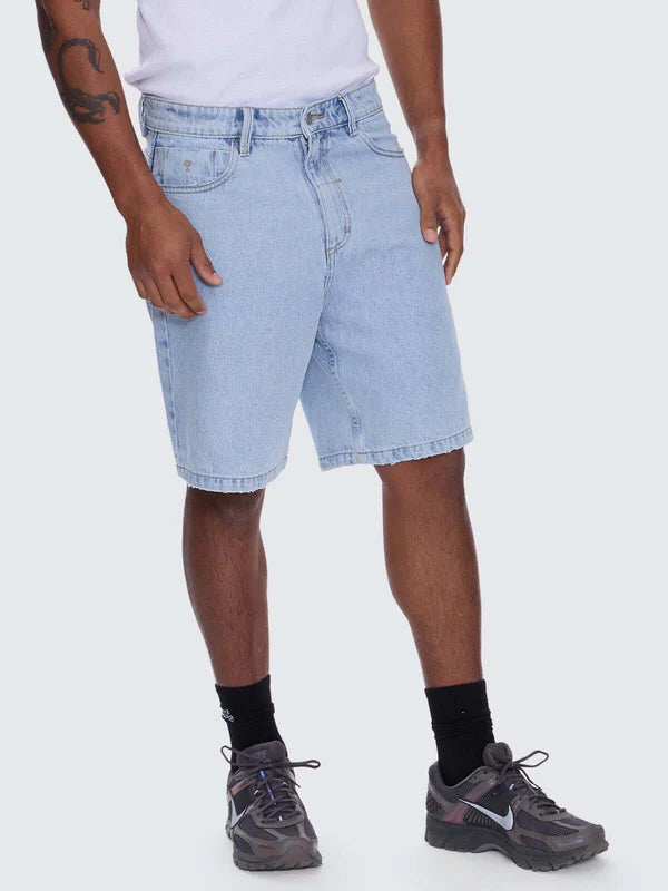 Thrills Mid Slacker Relaxed Long Denim Short Serenity Blue