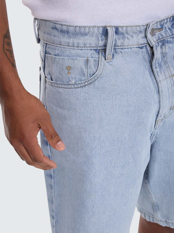 Thrills Mid Slacker Relaxed Long Denim Short Serenity Blue
