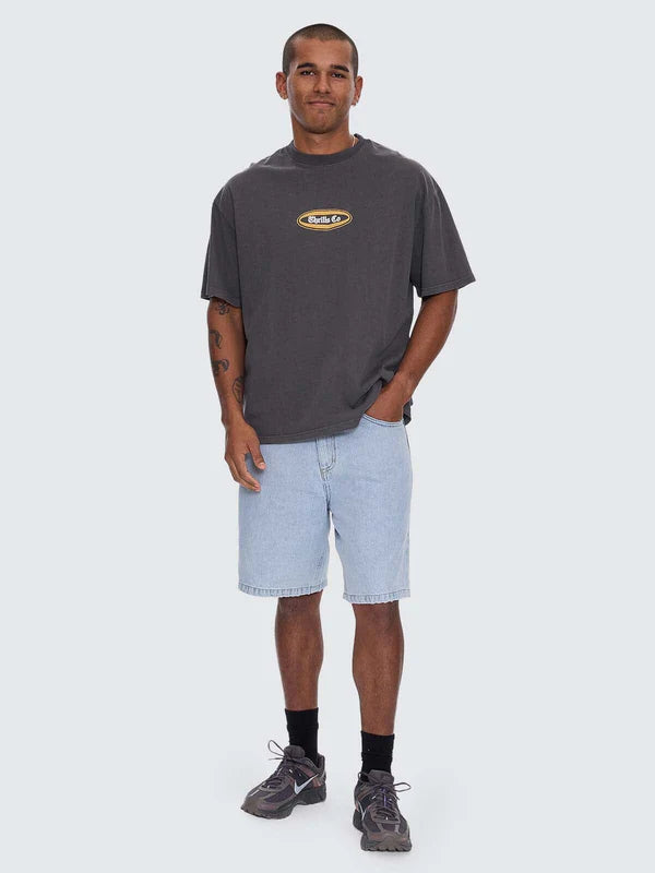 Thrills Mid Slacker Relaxed Long Denim Short Serenity Blue