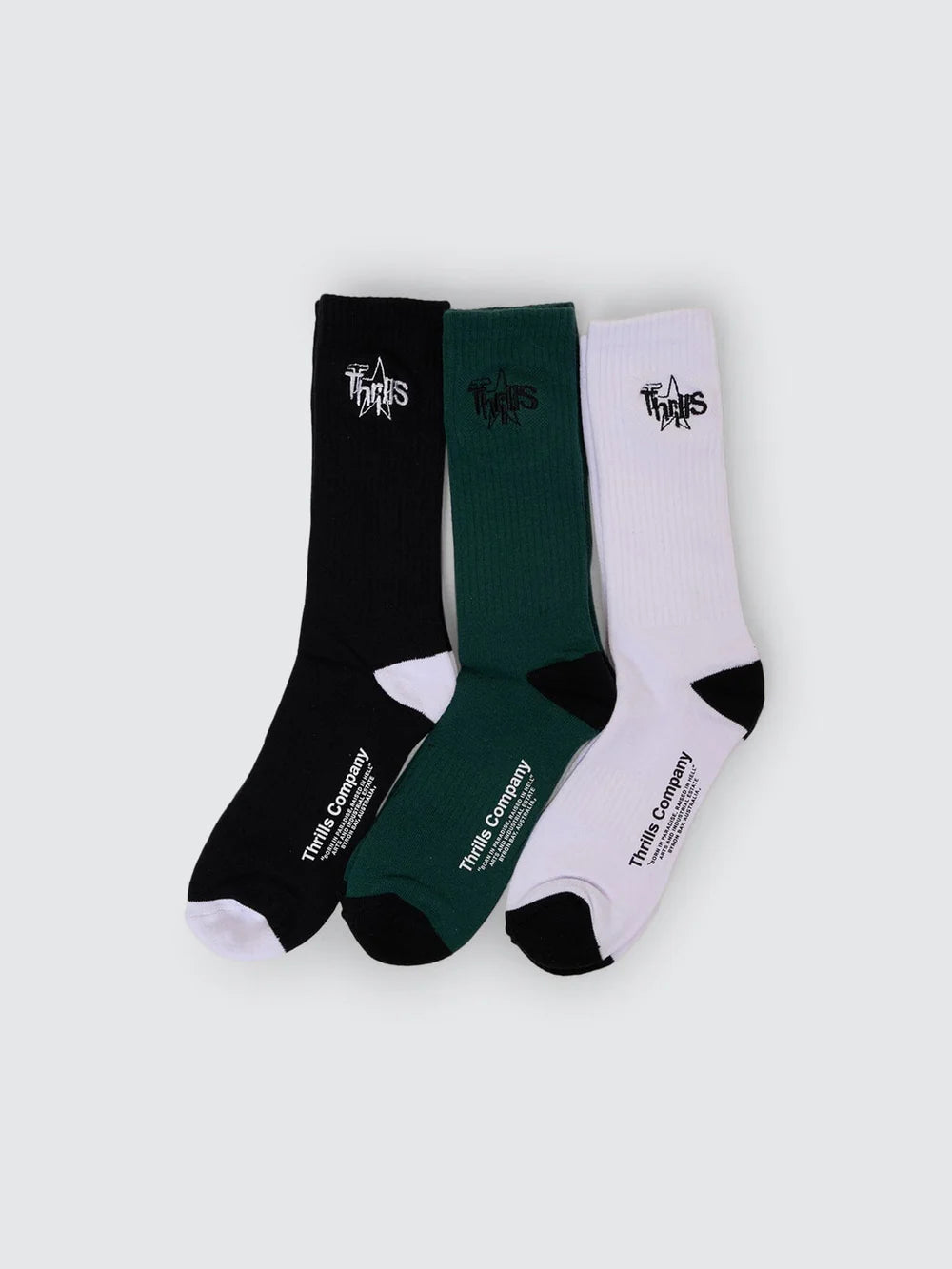 Thrills Web Of Deceit 3 Pack Sock - Black