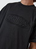 Thrills Shadowless Embro Oversize Box Fit Tee - Pirate Black