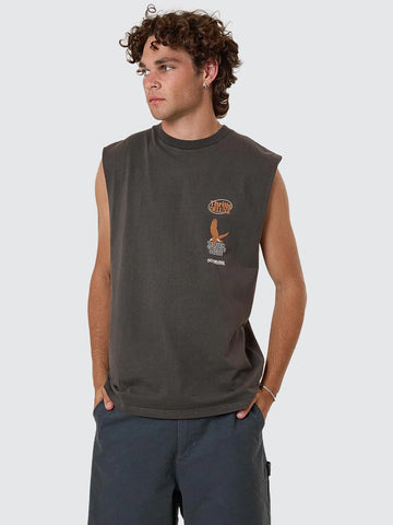 Thrills 1st Grade Service Merch Fit Muscle Tee - Merch Black