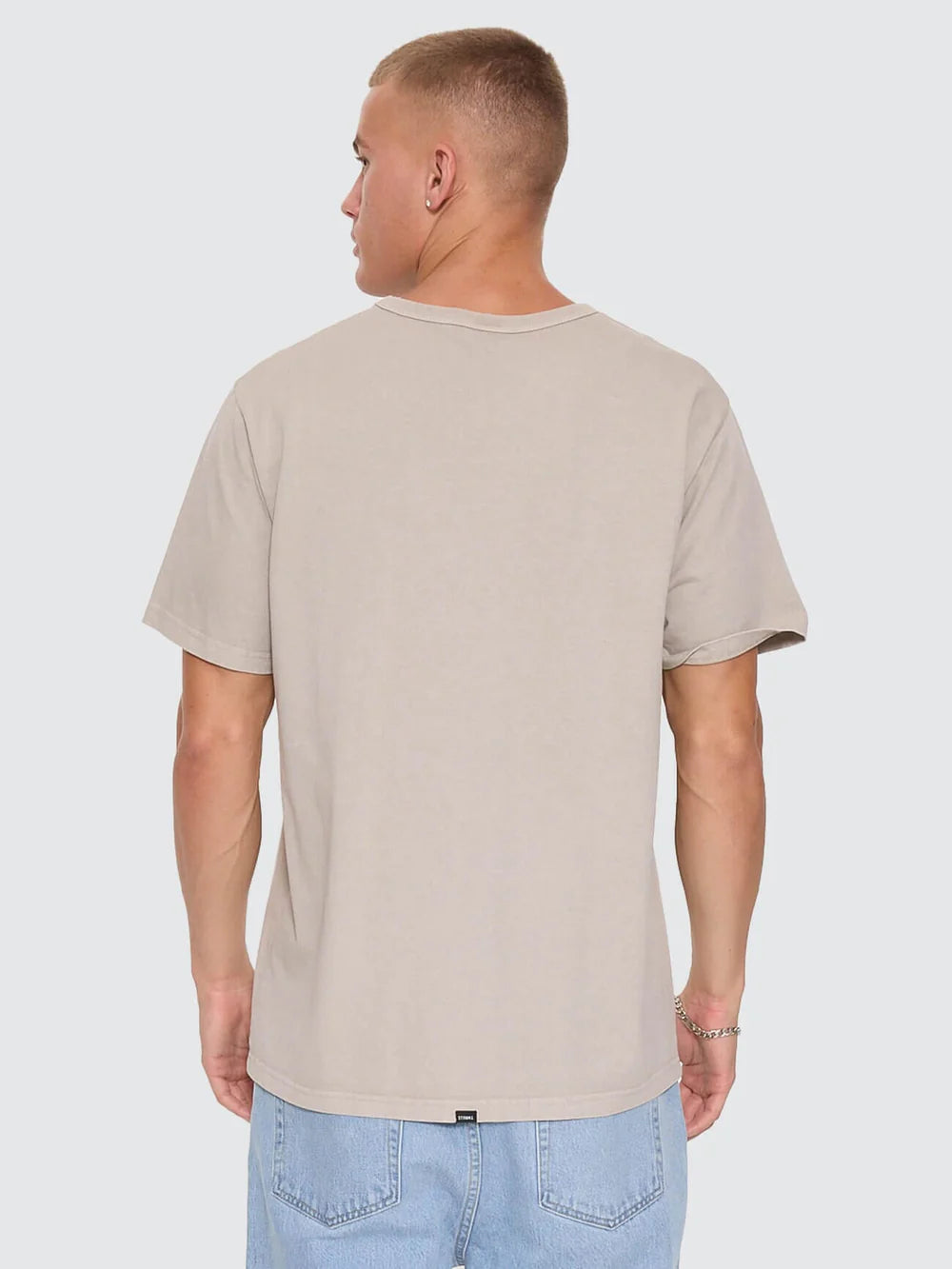 Thrills Workwear Embro Merch Tee Pumice Stone