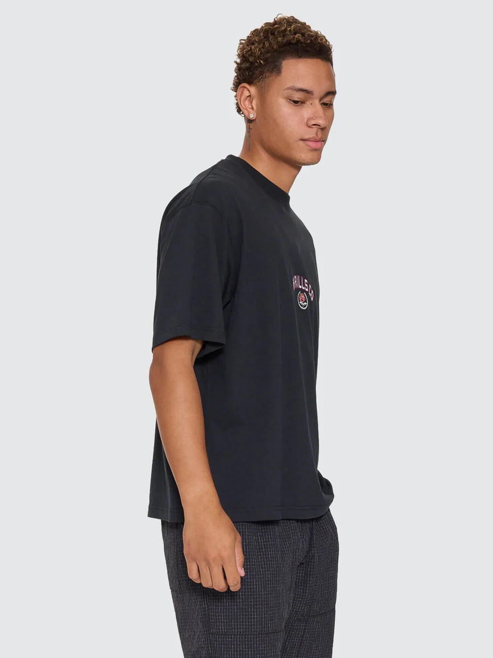 Thrills Tournament Of Roses Oversize Box Crop Tee - Washed Black