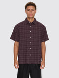 Thrills Patches Cropped Short Sleeve Shirt - Aubergine