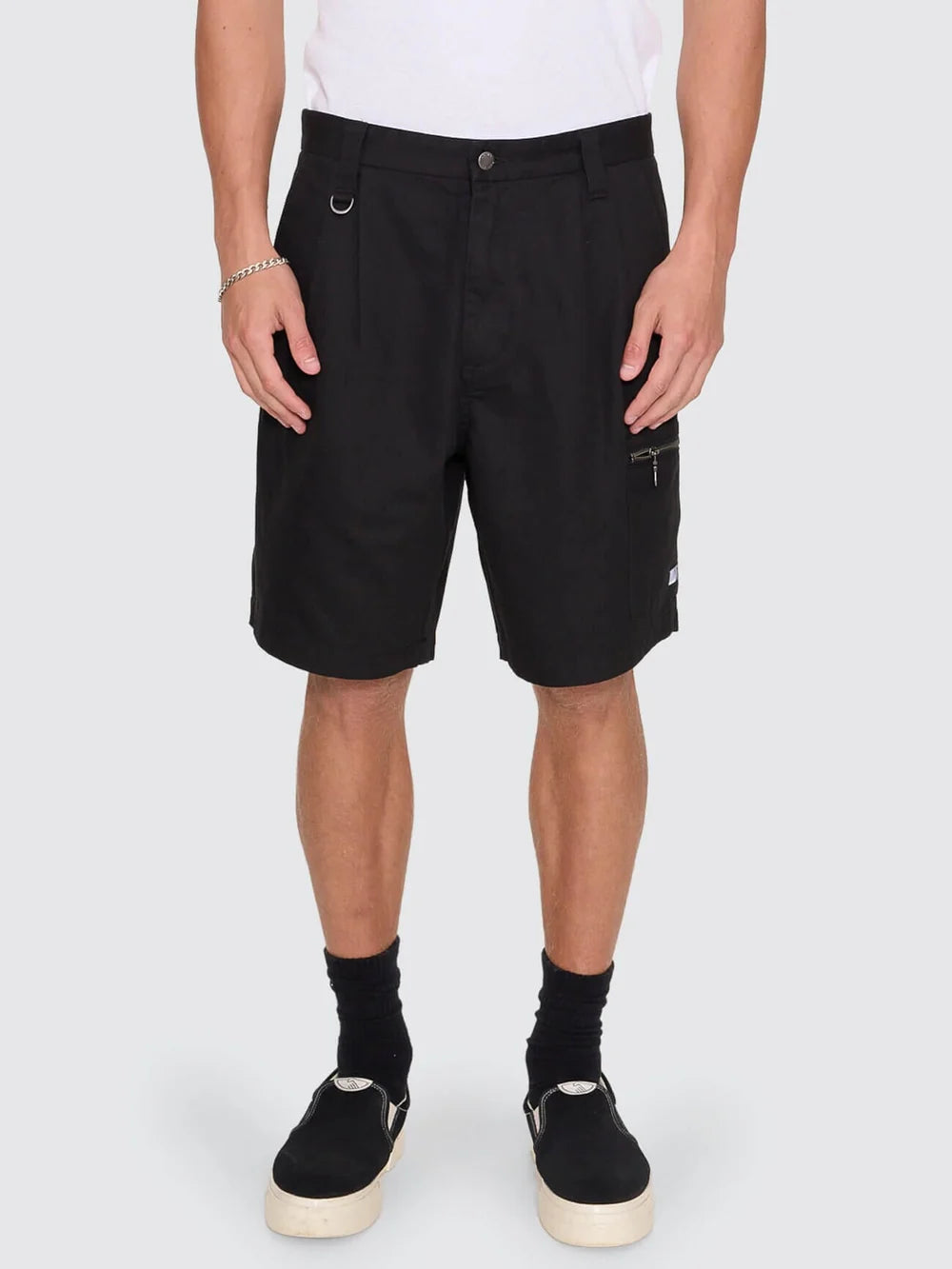 Thrills Chaotic Interventions Big Slacker Baggy Cropped Short  Black