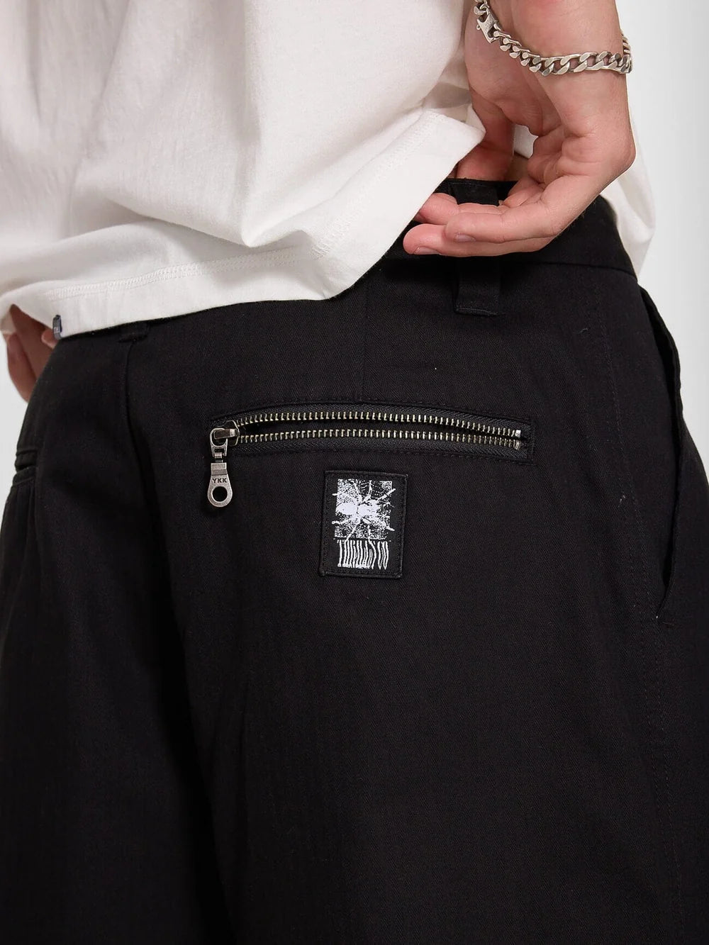 Thrills Chaotic Interventions Big Slacker Baggy Cropped Short  Black