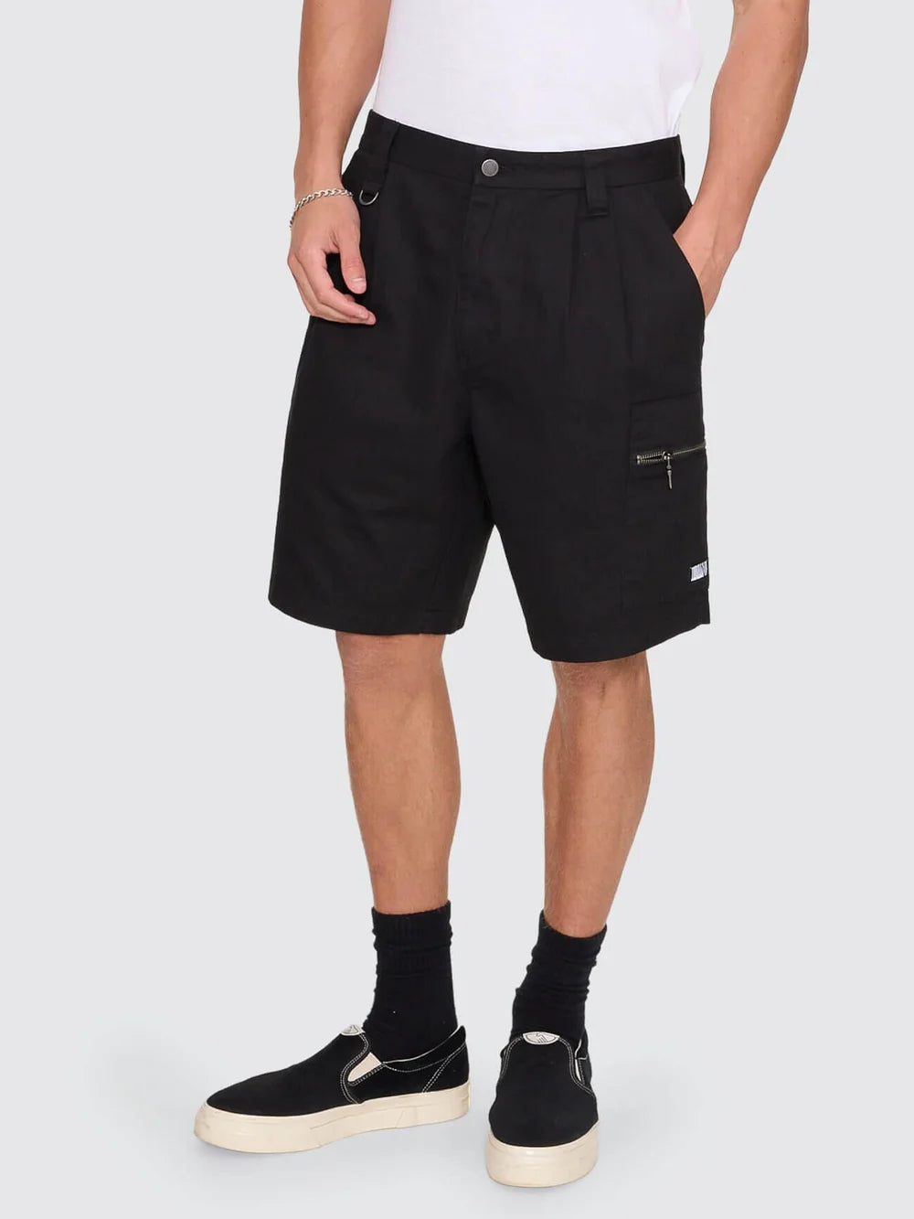 Thrills Chaotic Interventions Big Slacker Baggy Cropped Short  Black