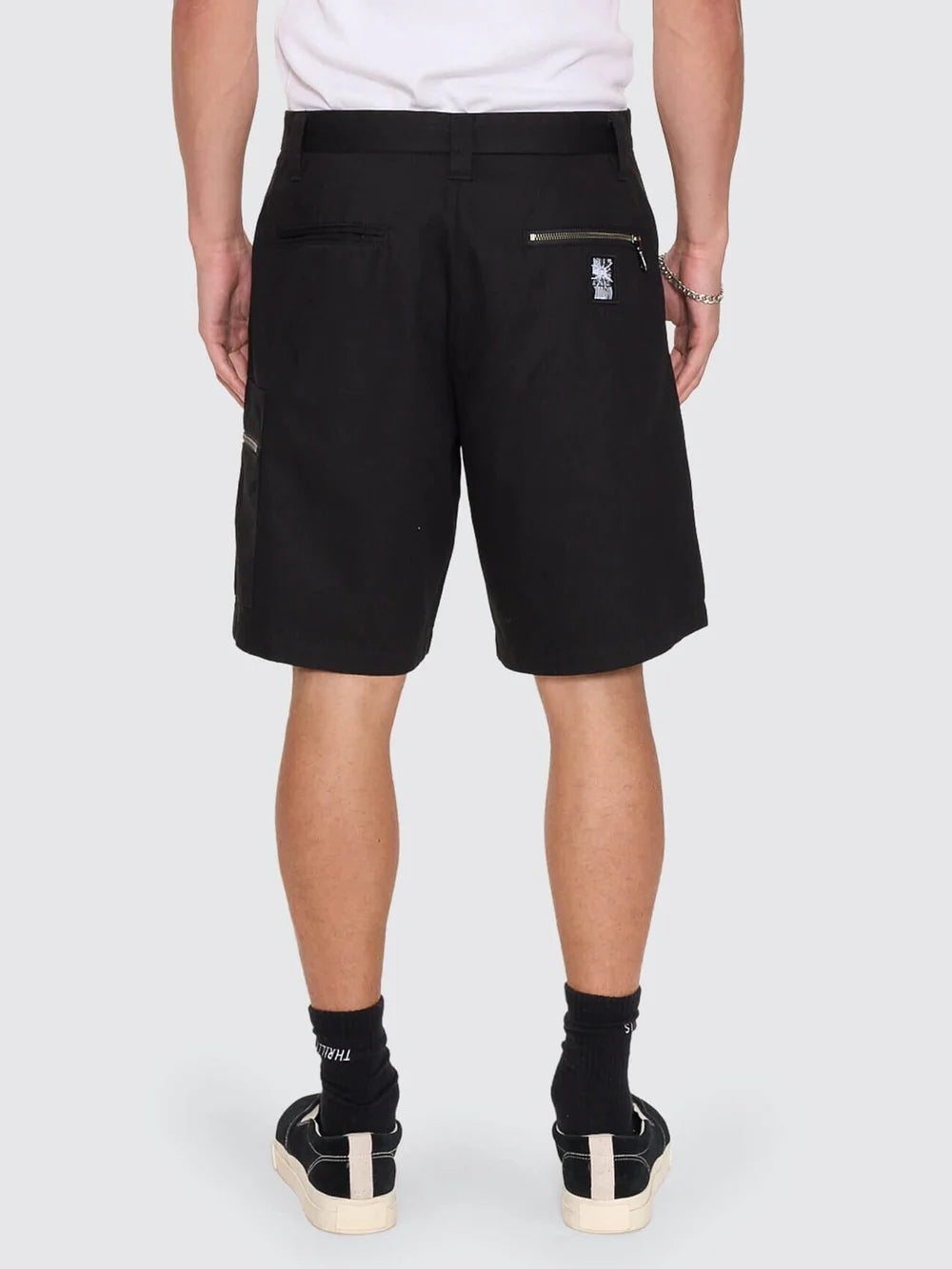 Thrills Chaotic Interventions Big Slacker Baggy Cropped Short  Black