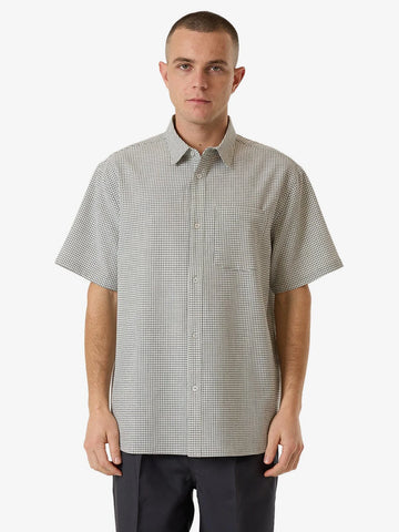 Thrills Morphing Check Short Sleeve Shirt Light Grey