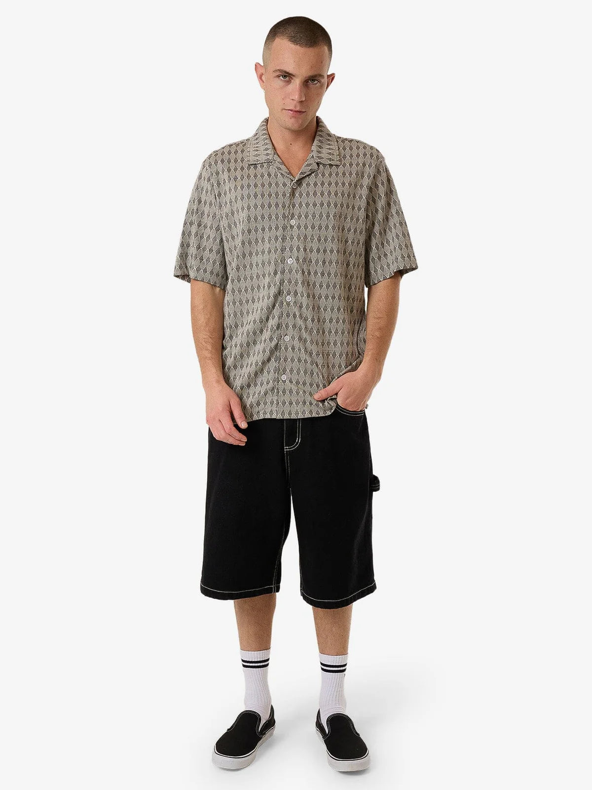 Thrills Royalty Bowling Shirt Black