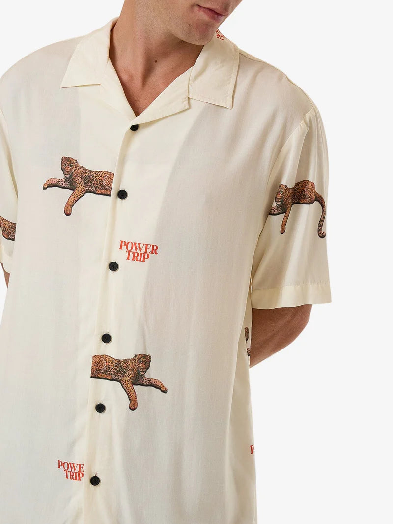 Thrills Power Trip Bowling Shirt Heritage White