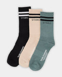 Thrills Minimal Thrills 3 Pack Sock Green Coast/Tofu/Black
