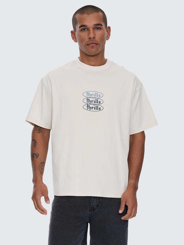 Thrills Crystal Clear Box Fit Oversize Tee - Heritage White