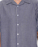 Thrills Gardens Stripe Bowling Shirt - Ebony