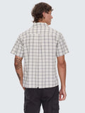 Thrills Touch The Sky Check Short Sleeve Cropped Shirt - Heritage White