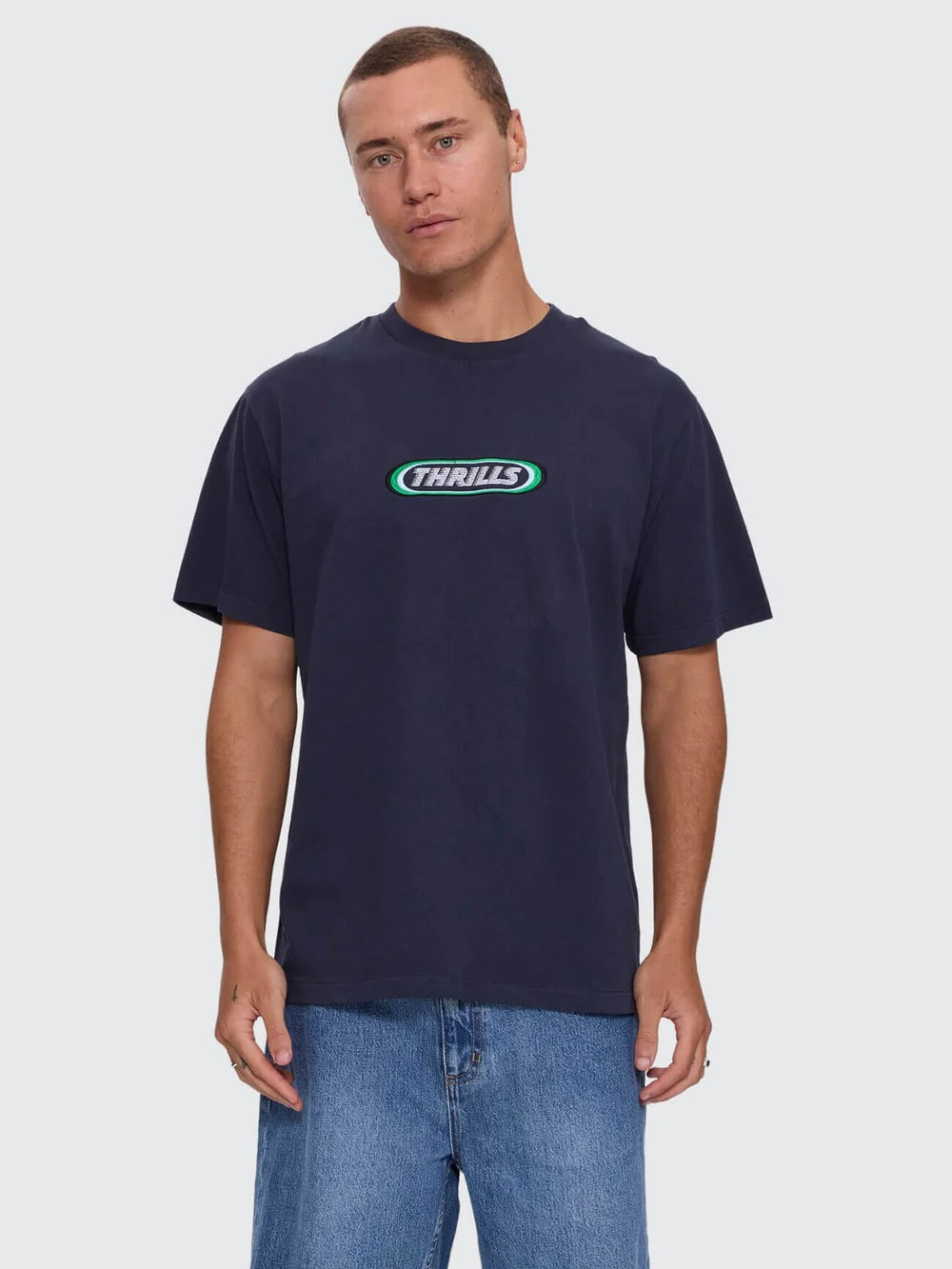 Thrills Built to Win Embro Merch Fit Tee - Indigo Marble